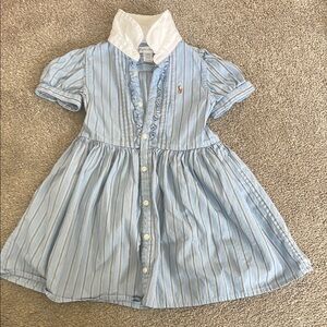 Ralph Lauren Blue and White Striped Kids Dress